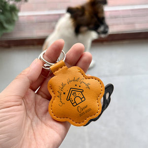 Custom Name Sweetest Hello Hardest Goodbye Leather Paw Keychain LM32 895735