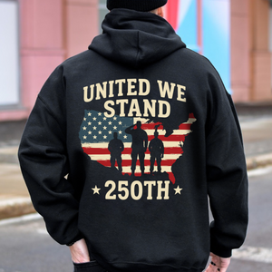 United We Stand 250th Anniversary USA Veteran Back Side Dark Shirt HA75 897304