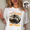 No Tricks Just Treats Custom Halloween Dog Photo Comfort Color Shirt CH07 899448