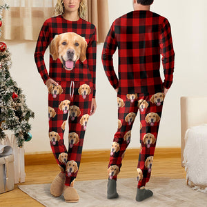 Custom Dog Face Photo With Christmas Accesories Sleepwear CH07 899248