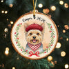Custom Dog Photo Watercolor Ceramic Ornament, Personalized Christmas Gift for Dog Lovers CH07 180490