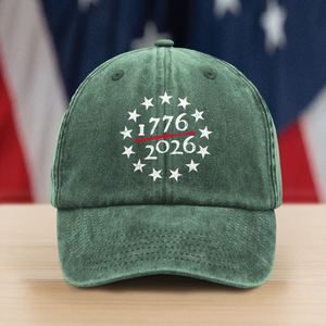 1776 - 2026 USA 250th Anniversary Washed Denim Baseball Cap HA75 898050