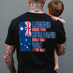 Legend, Husband, Dad And Grandpa - AUS Flag Version - Personalized Back Shirt TH10 894175
