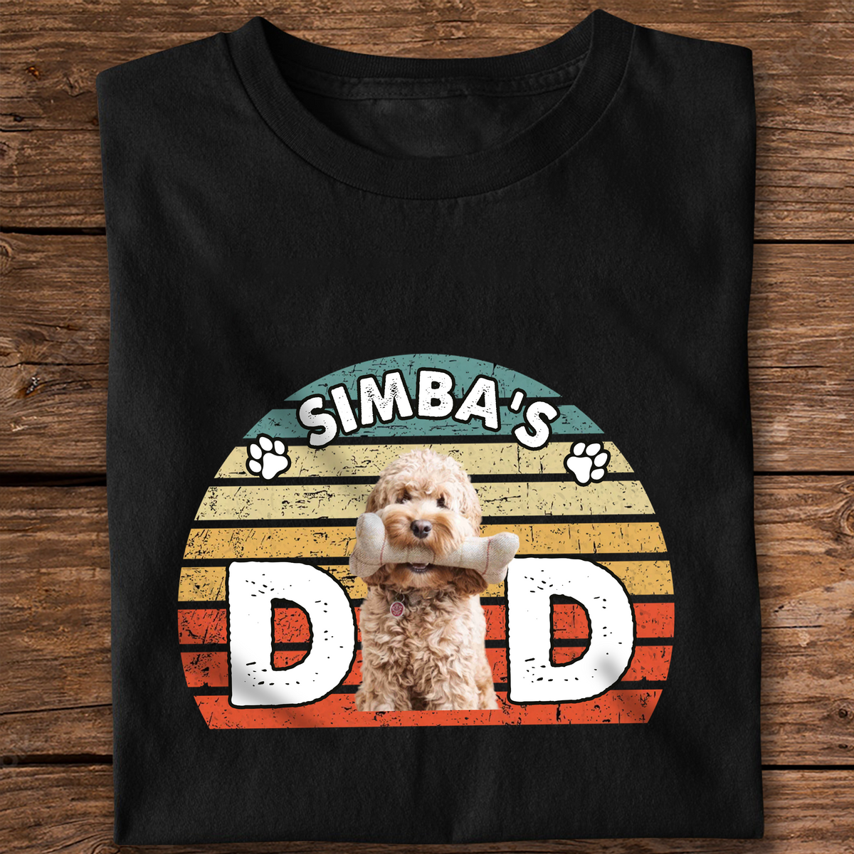Custom Photo Dog Dad Mom Retro Dark Shirt For Dog Lovers CH07 895868
