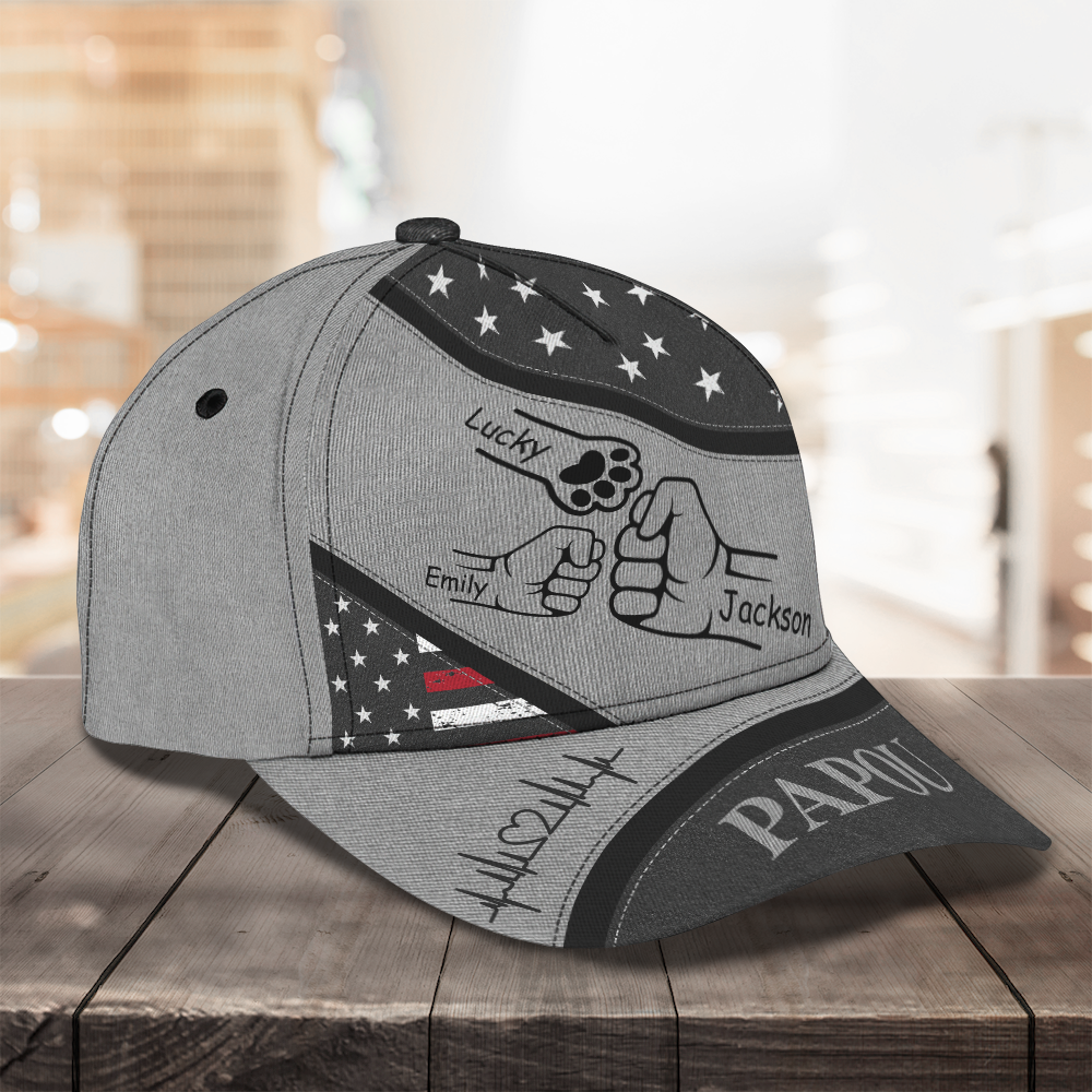 Custom Hands Dad with Kid American Flag Trucker Classic Cap LM32 893489