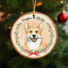 Custom Dog Photo Watercolor Ceramic Ornament, Personalized Christmas Gift for Dog Lovers CH07 180490