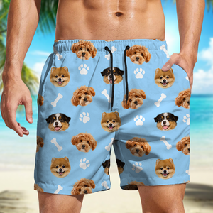 Custom Photo Face Dog With Bone Beach Short TH10 892763