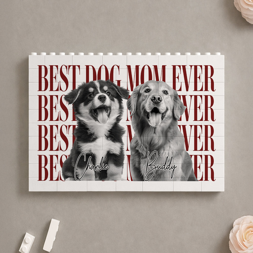 Personalized Vintage Photo Best Dog Cat Dad Mom Ever Building Brick Block CH07 911548