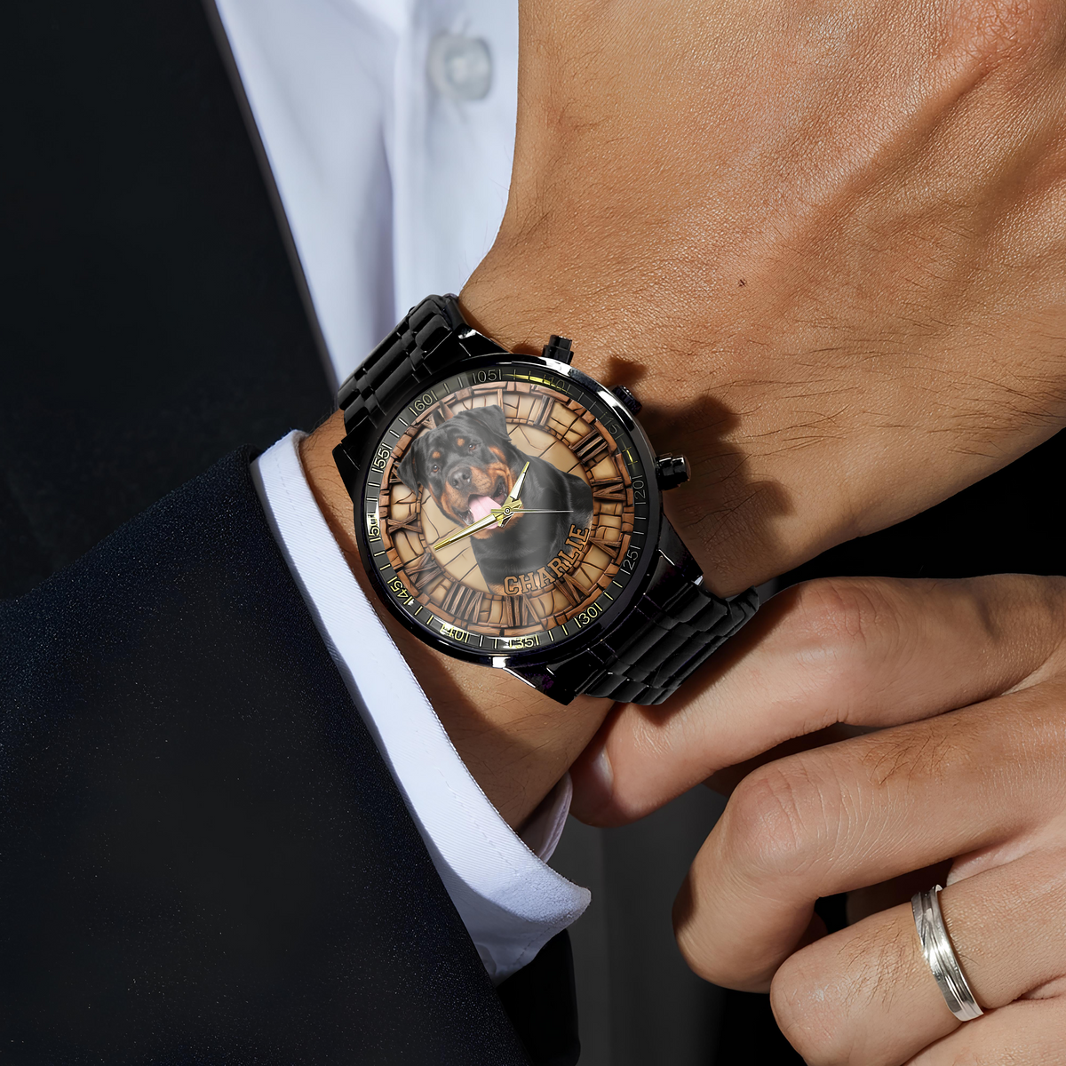 Custom Photo 3D Inflated Dog Men's Watch Gift For Dog Lovers HO82 894130