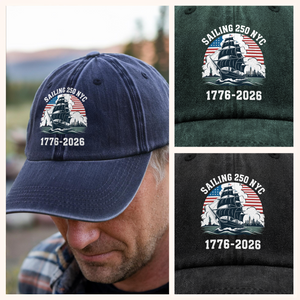 America 250th Anniversary 250 Years NYC USA Washed Denim Baseball Cap CH07 896738