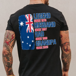 Legend, Husband, Dad And Grandpa - AUS Flag Version - Personalized Back Shirt TH10 894175