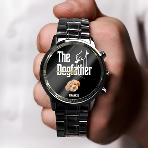 Custom Photo The DogFather For Dog Lovers Dad Men's Wrist Watch LM32 893427