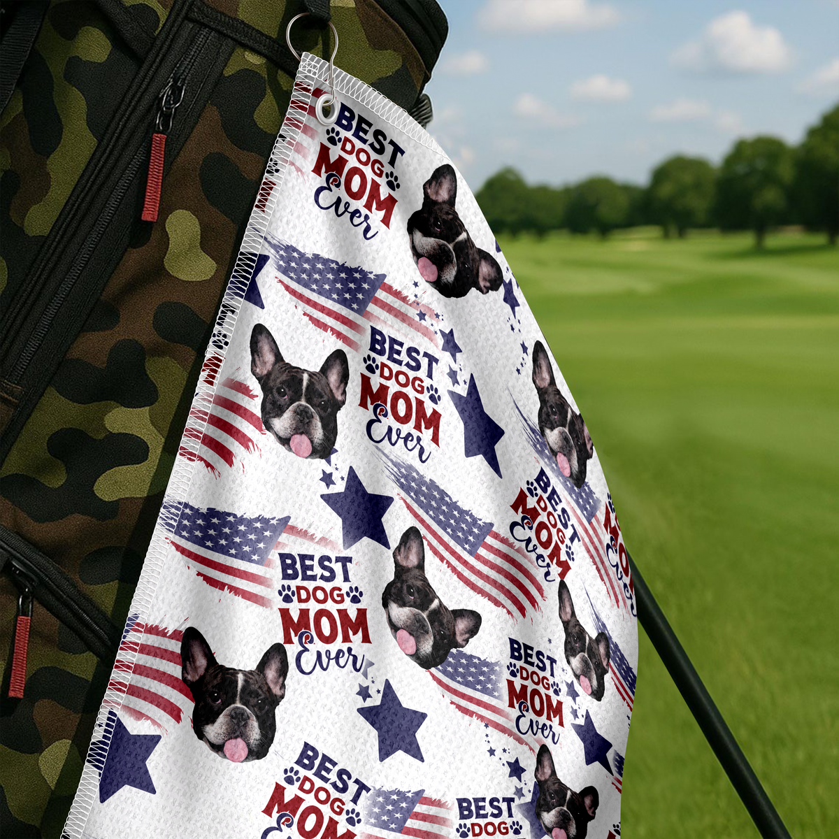 Custom Photo Best Dog Dad, Mom Ever USA Flag Dog, Cat Golf Towel LM32 893641