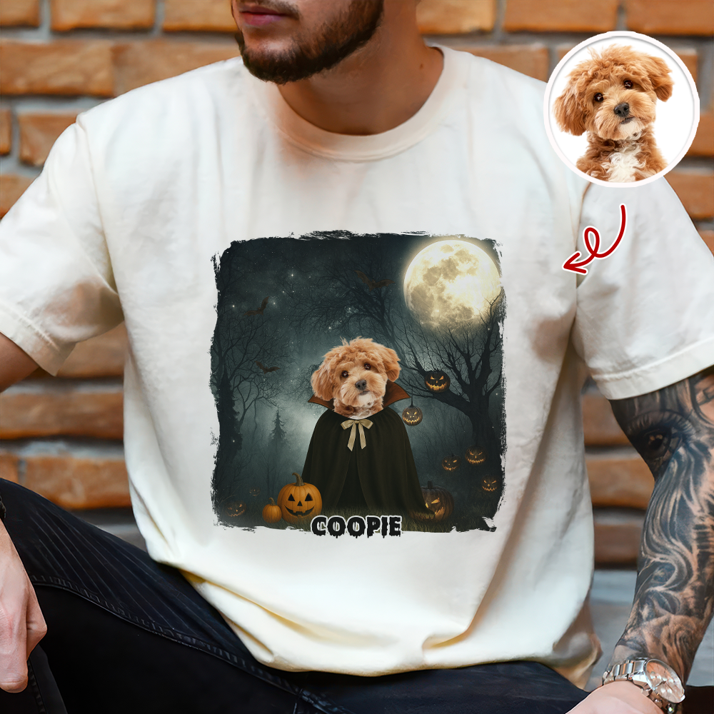 Halloween Cute Peeking Dog On Moon Light Personalized Comfort Shirt CH07 899442