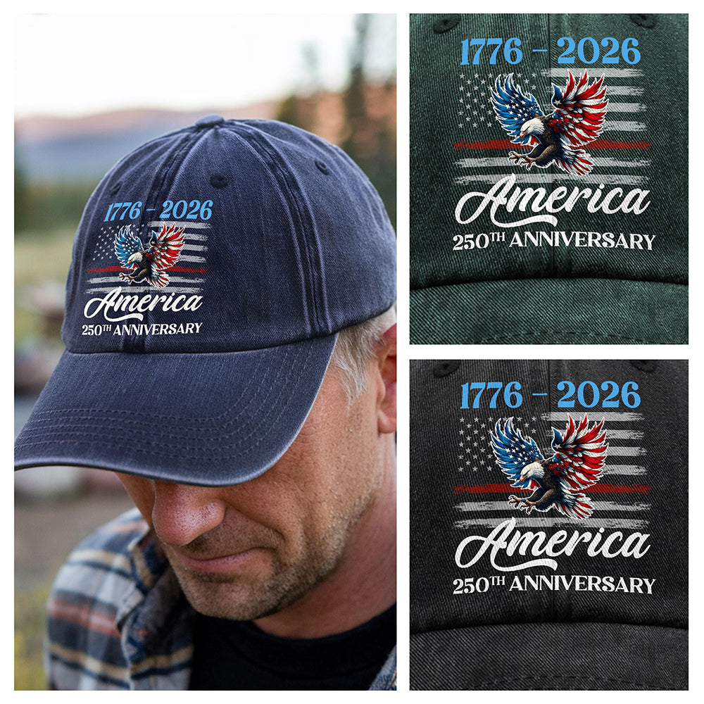 America 250th Anniversary Washed Denim Baseball Cap TH10 896827