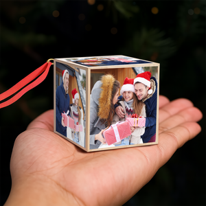 Custom Family Photo Merry Christmas Cube Ornament TH10 894521