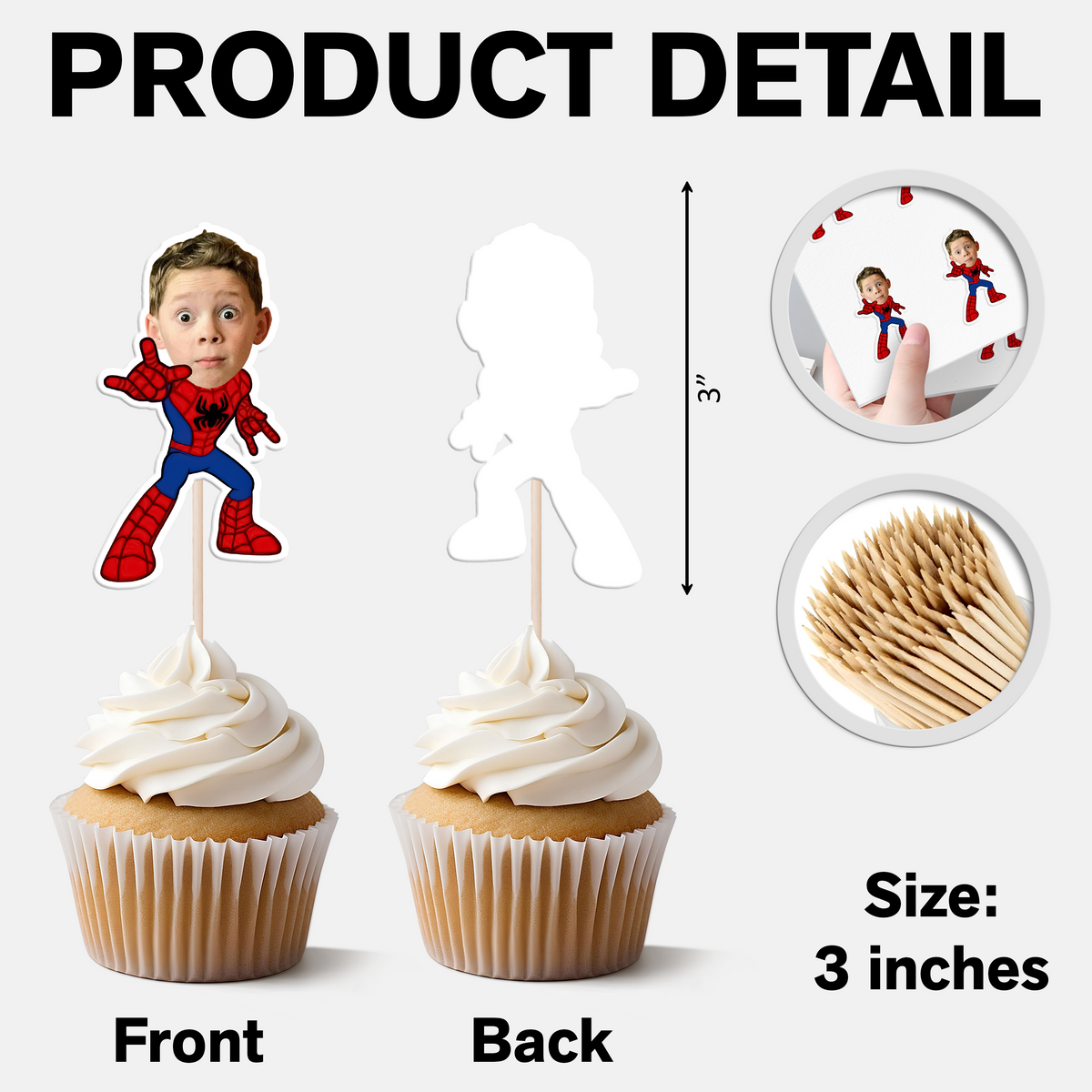 Custom Kid Face Photo Cupcake Toppers Personalised Birthday Gift Party Decor HO82 893574