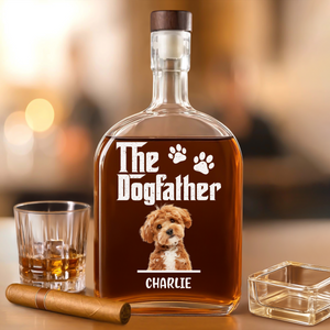 Custom Dog Photo The Dog Father Whiskey Bottle Gift For Father's Day LM32 893661