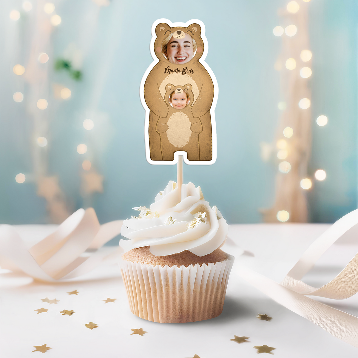 Custom Photo Mama Bear Decoration Cupcake Toppers HA75 892128