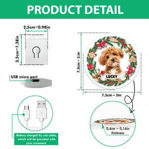 Custom Photo Dog Circle Led Acryric Ornament For Christmas HA75 891646