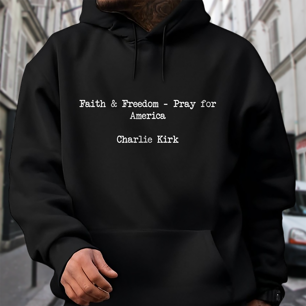 Pray for America: Faith & Freedom Charlie Kirk Christian Dark Shirt LM32 65417