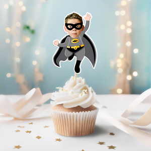 Custom Superheroes Photo Cupcake Toppers Peronalized Birthday Gift CH07 895348