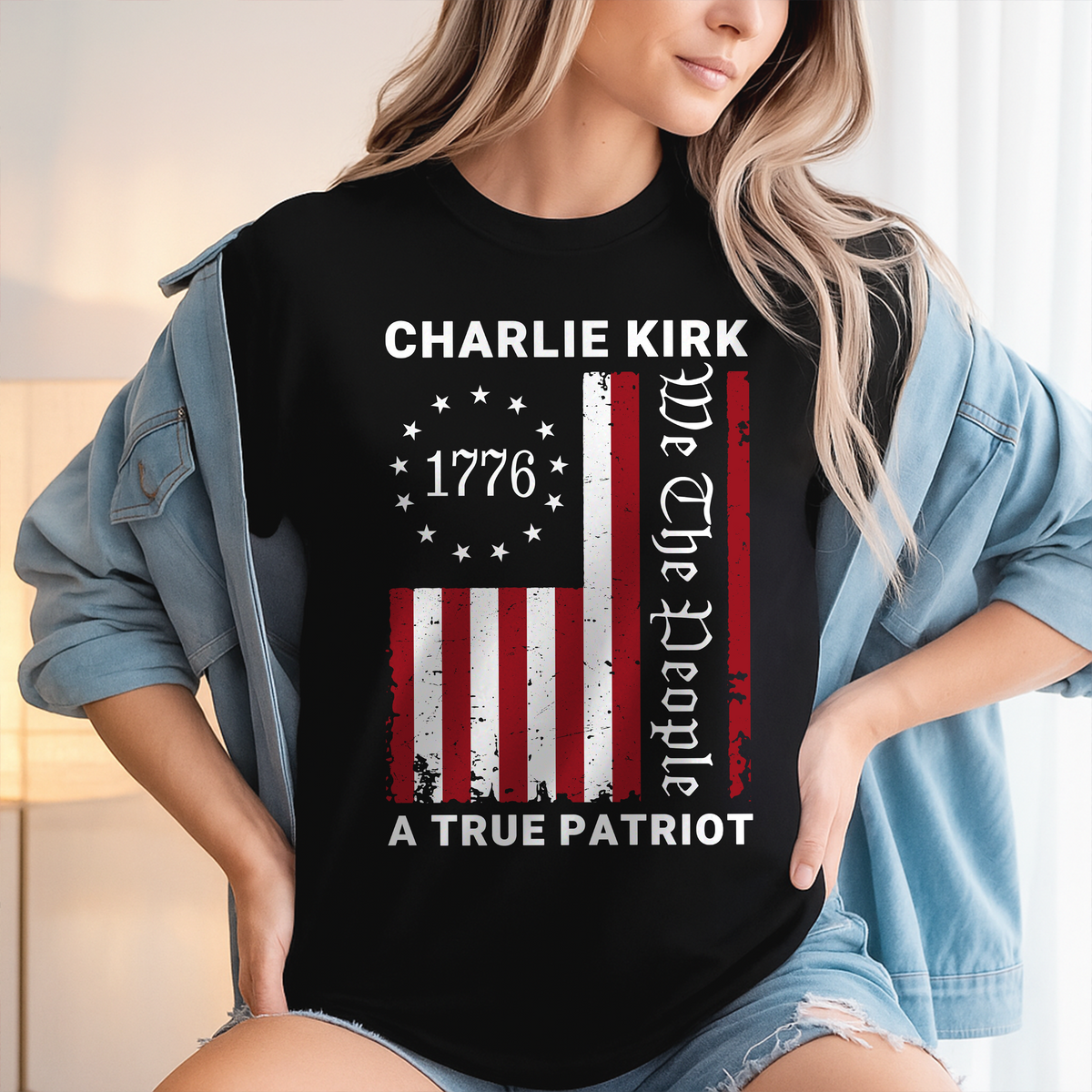 We The People - Pray For Charlie Kirk Memorial Dark Shirt LM32 65467