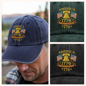Anniversary Liberty Bell Embroidered Effect Baseball Cap America 250th Anniversary Washed Denim Baseball Cap CH07 899186