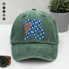 1776 America Patriotic Independence Day Washed Denim Baseball Cap HO82 900362