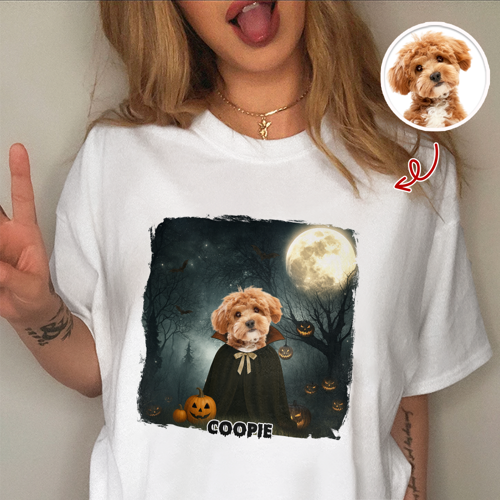 Halloween Cute Peeking Dog On Moon Light Personalized Comfort Shirt CH07 899442