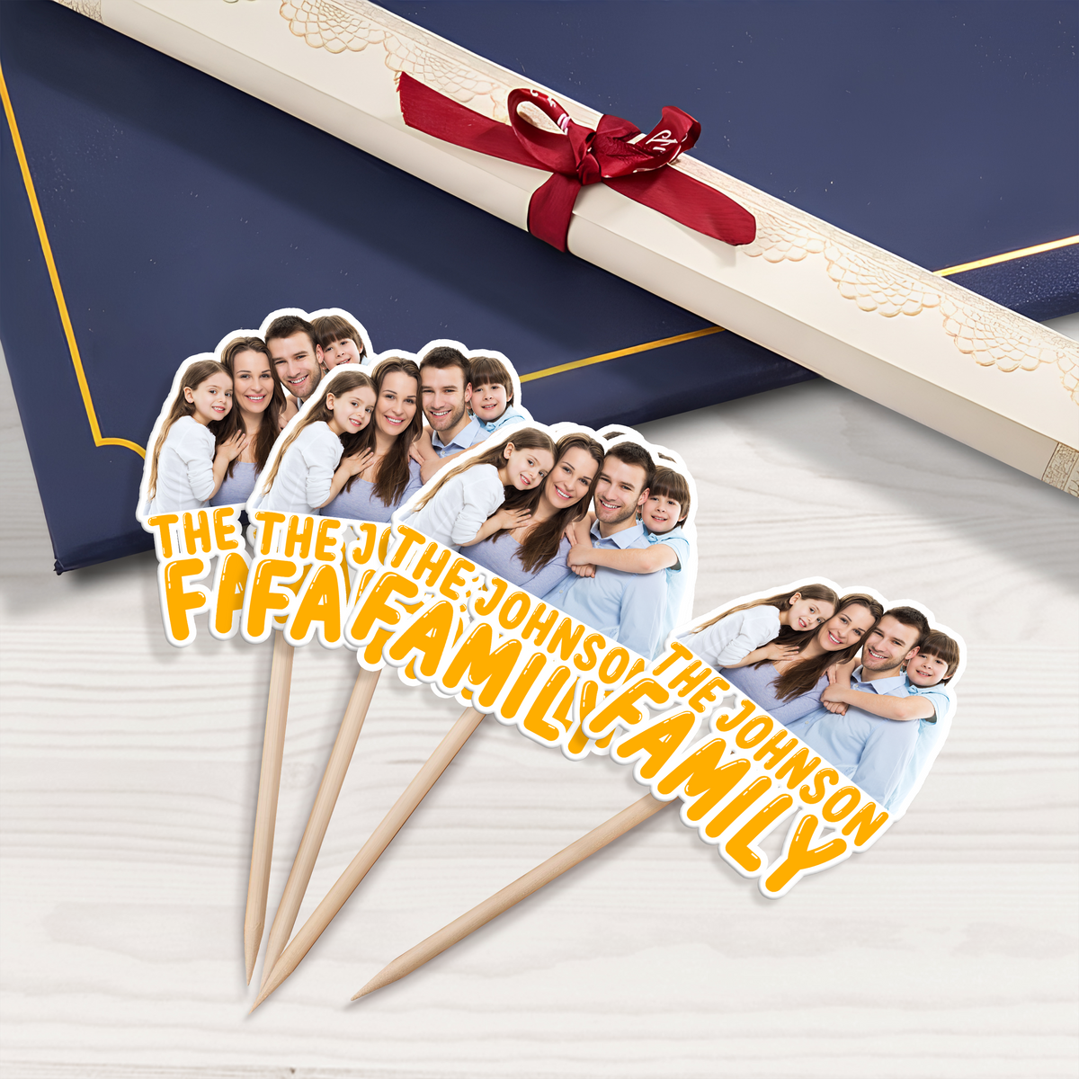 Custom Photo And Name Family Cupcake Toppers HO82 893678