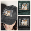 Custom Vintage Photo Best Dog Dad Ever, Best Cat Dad Ever Washed Denim Baseball Cap CH07 911534