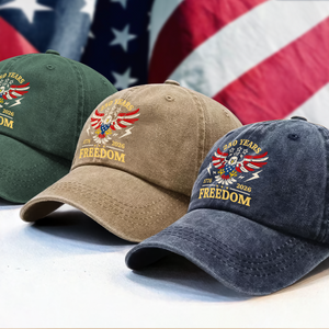 250 Years Of Freedom 1776 - 2026 USA 250th Anniversary Washed Denim Baseball Cap HA75 898052