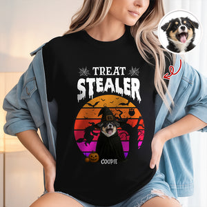Custom Photo Dog Treat Stealer Halloween Dark Shirt HA75 897648
