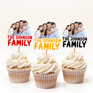 Custom Photo And Name Family Cupcake Toppers HO82 893678