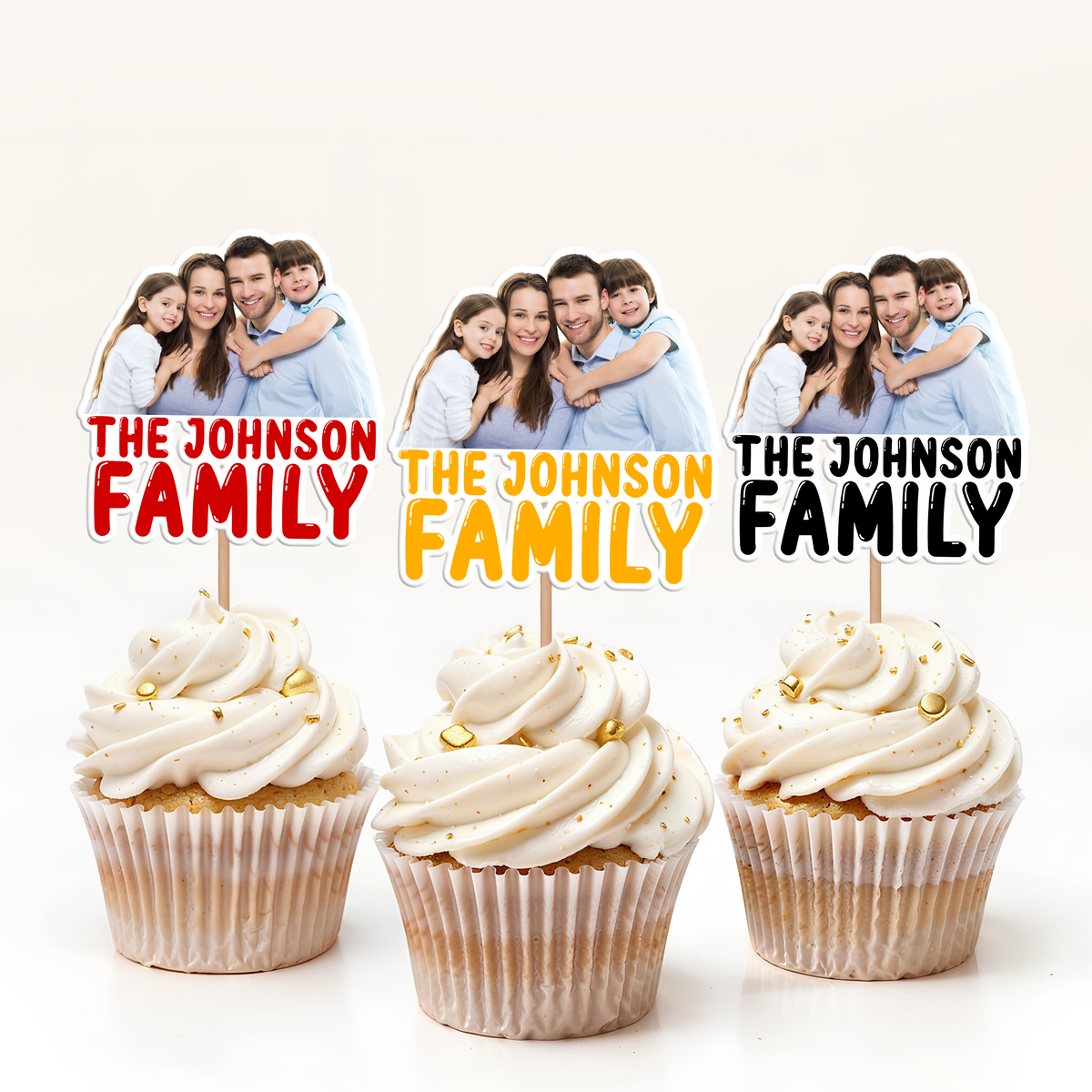 Custom Photo And Name Family Cupcake Toppers HO82 893678