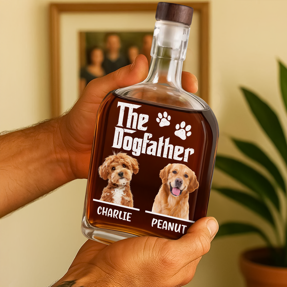 Custom Dog Photo The Dog Father Whiskey Bottle Gift For Father's Day LM32 893661