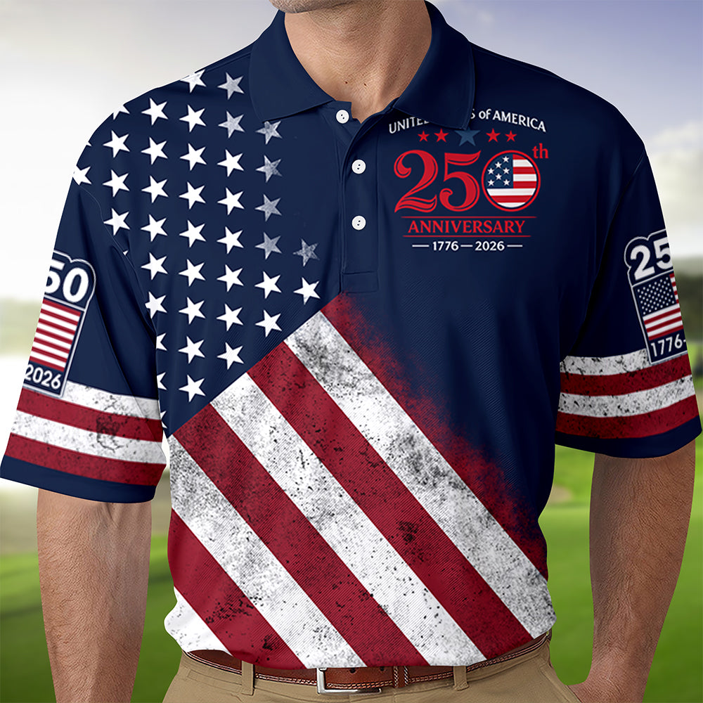United Stated Of America Anniversary 250th 1776–2026 Anniversary Patriotic Polo Shirt HO82 902788