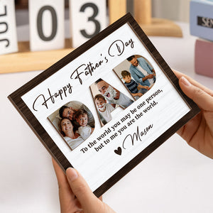 Upload Photo Happy Father's Day 2-Layered Wooden Plaque With Stand HA75 892516