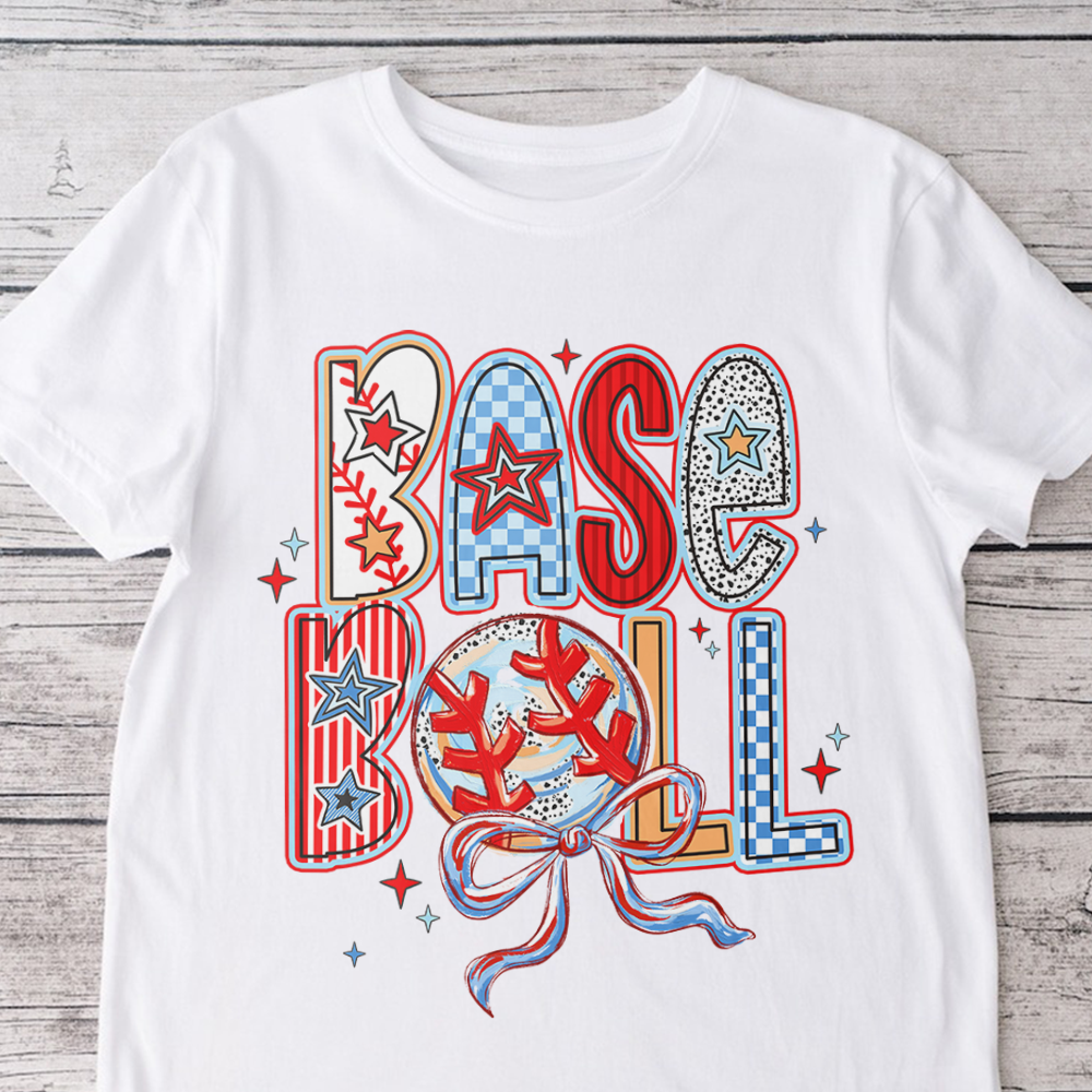 Brushstroke Baseball Mom Coquette Family Bright Shirt HO82 893544