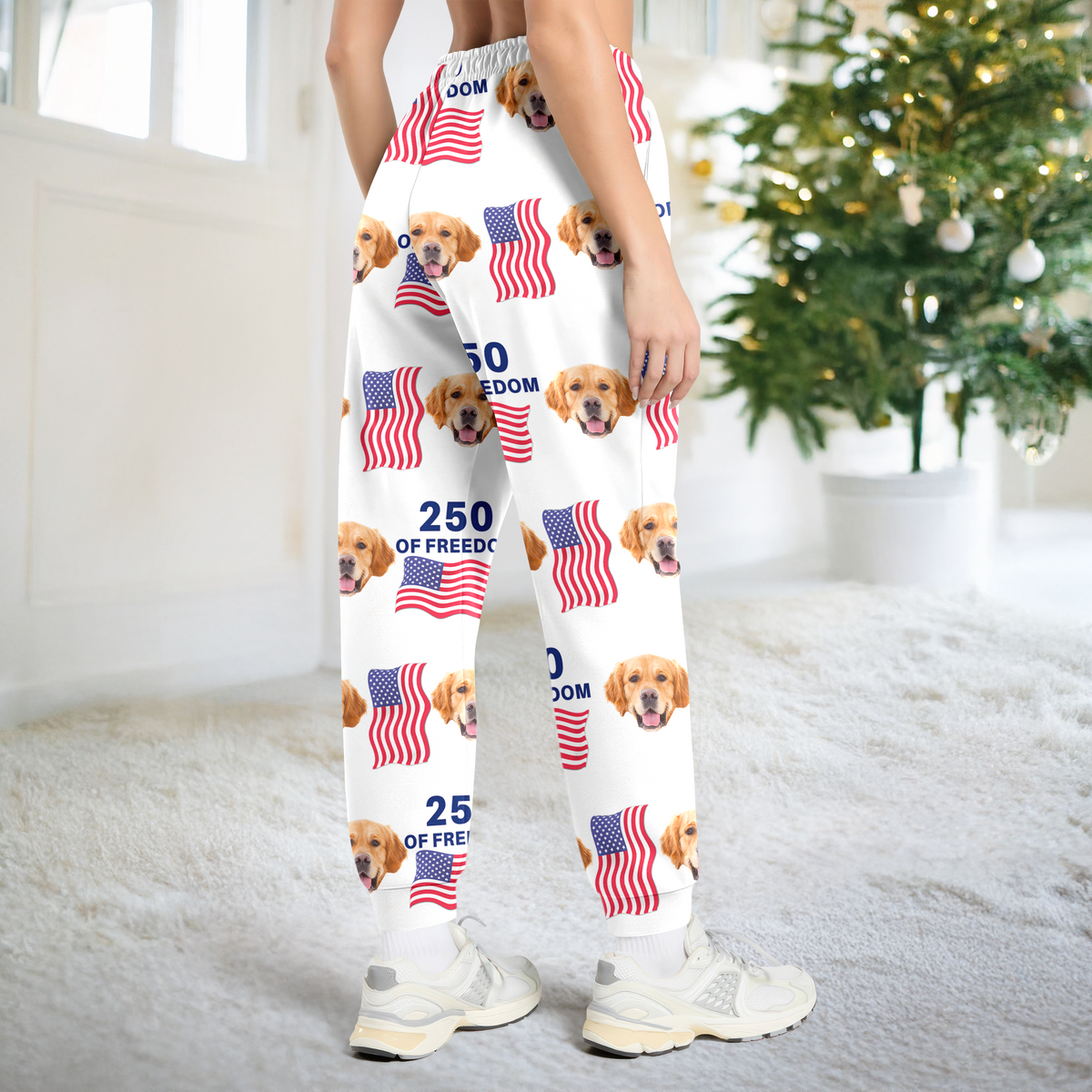 Custom Cute Dog Photo America 250 Years Of Freedom Sweatpants LM32 895849
