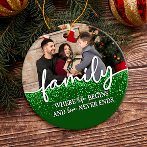 Custom Family Photo Christmas Memorial Ceramic Ornament LM32 895409