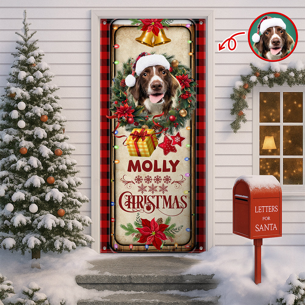 Custom Dog Photo Christmas Decoration Door Cover HO82 900260
