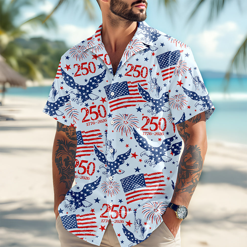 Personalized America 250th Anniversary Patriotic Eagle Hawaii Shirt HA75 920292