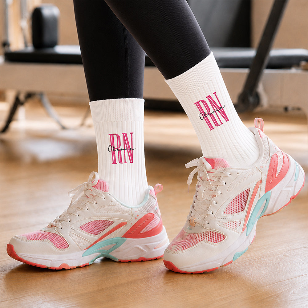 Custom Nurse Embroidered Socks Nursing Gift for Women, Nurse Appreciation Gift CH07 180450
