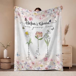 Personalized Gift Mother's Garden Love Grows Here Mother's Day Blanket LM32 893149