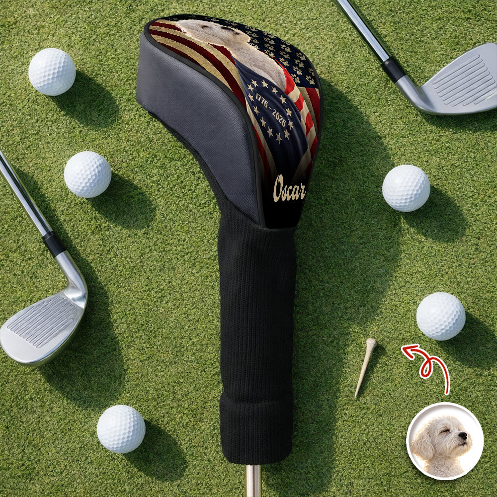 Custom Dog Photo American Patriot Golf Club Head Cover HA75 921306