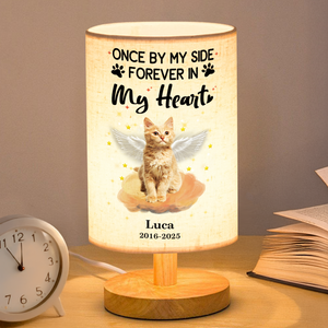 Custom Photo Your Light Will Always Shine In My Heart Cat Memorial Fabric Lamp HA75 892352