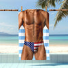 Personalized Funny Muscle Body American Flag Underwear Beach Towel HA75 921852