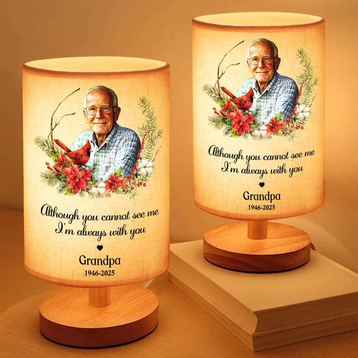 Custom Photo You Will Remain In Our Hearts Forever Memorial Fabric Lamp HA75 892360
